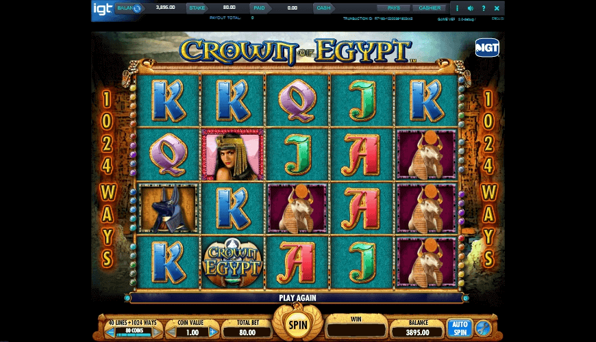 Crown Of Egypt Machine à Sous écran