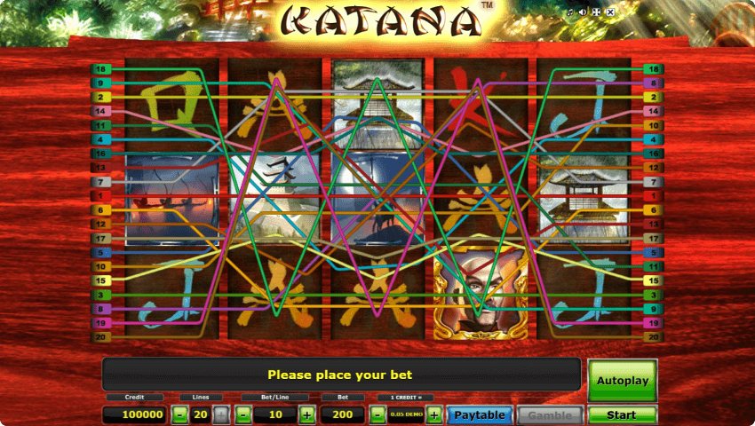 Katana Novomatic Jeu Katana