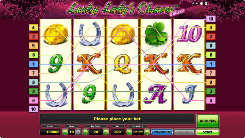 Lucky Lady’s Charm Deluxe Novomatic Jeu Lucky Lady’s Charm Deluxe