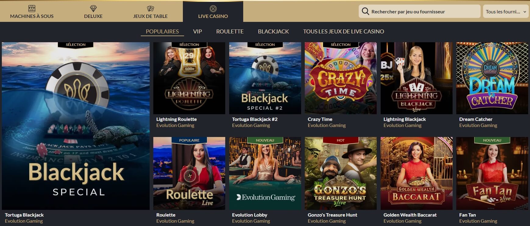 Tortuga Casino en direct