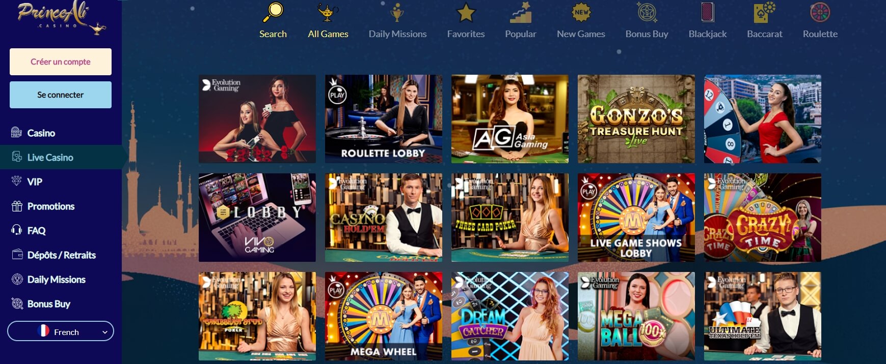 Prince Ali Casino en direct