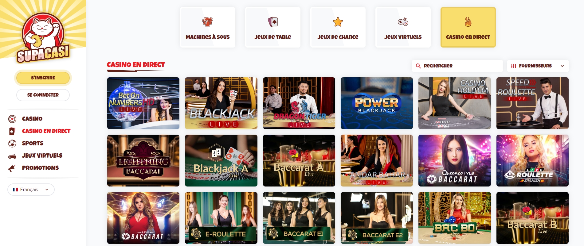 Supacasi Casino en Direct