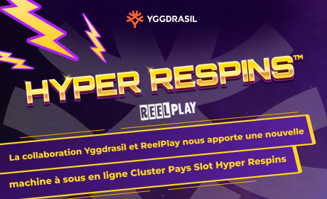 La collaboration Yggdrasil et ReelPlay nous apporte une nouvelle machine à sous en ligne Cluster Pays Slot Hyper Respins