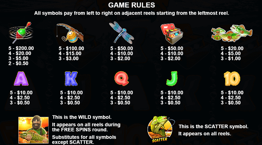 Big Bass Bonanza symboles