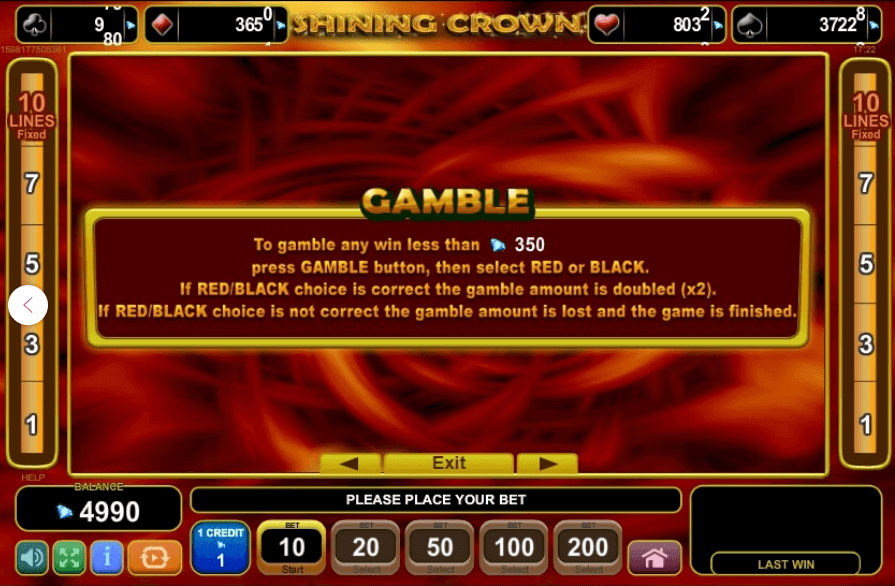 Shining Crown gamble