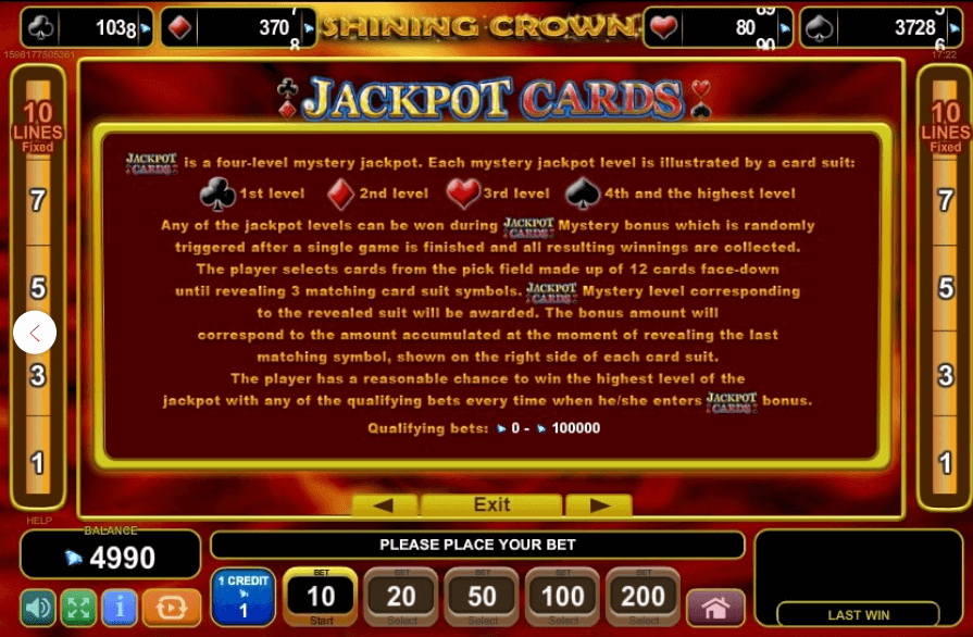 Shining Crown jackpot