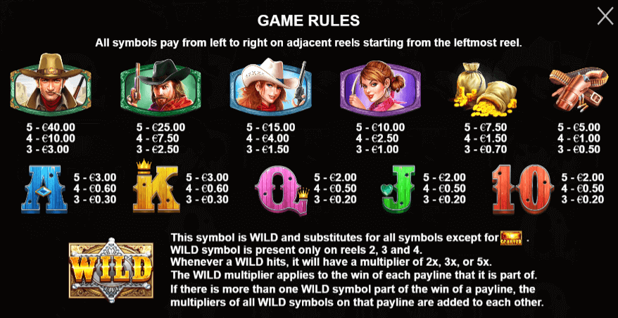 Wild West Gold symboles Wild West Gold symboles