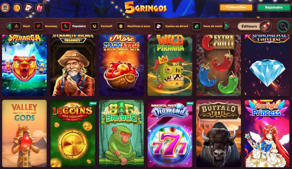 5Gringos Casino jeux