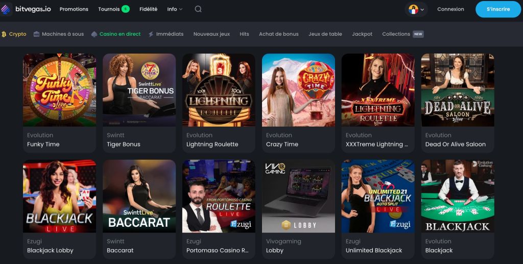 BitVegas Casino en direct