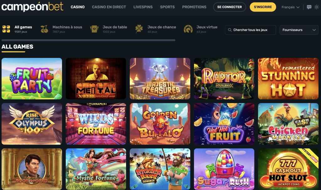 Campeonbet Casino jeux