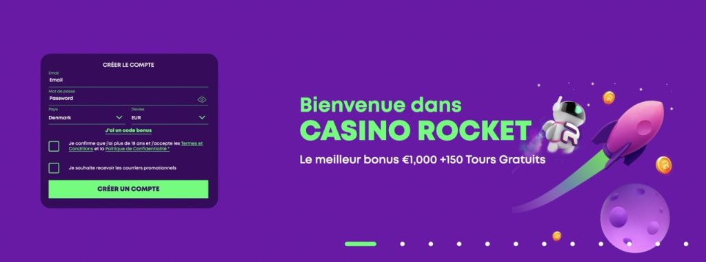 Bonus de Bienvenue Casino Rocket Bonus de Bienvenue