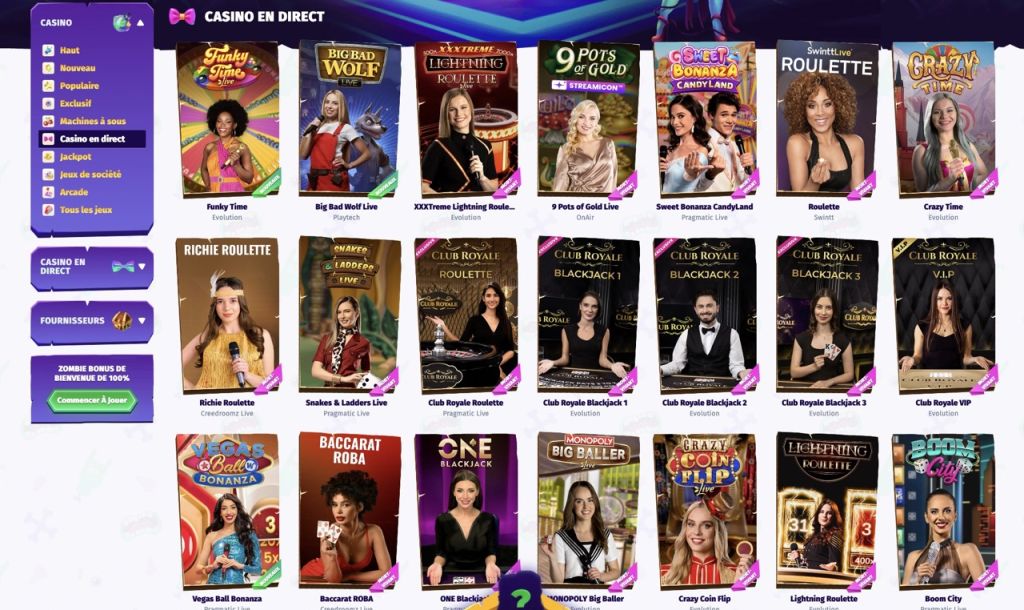 Casombie Casino en direct