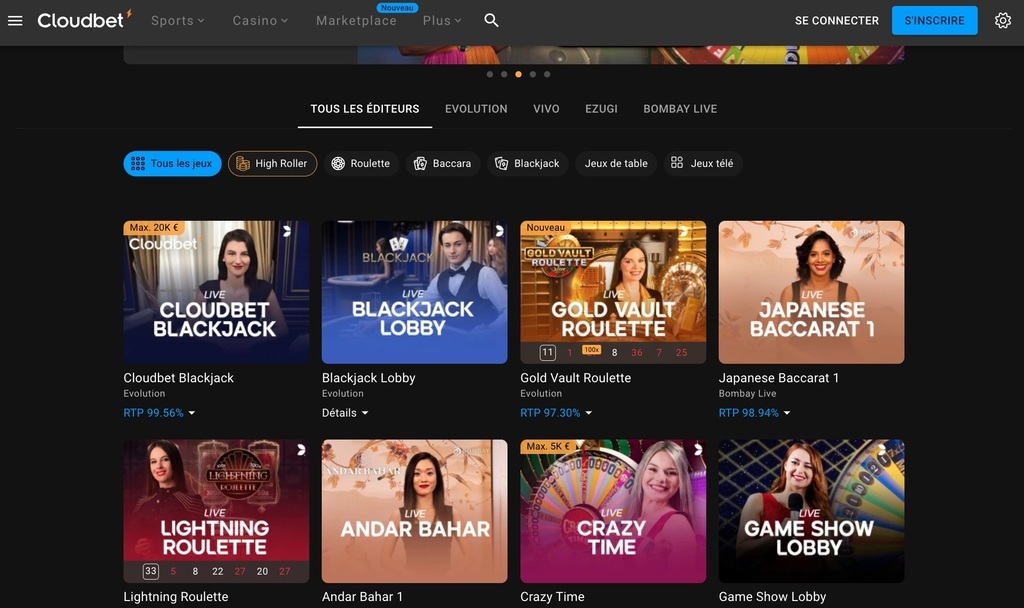 Cloudbet Casino en direct Cloudbet Casino en direct