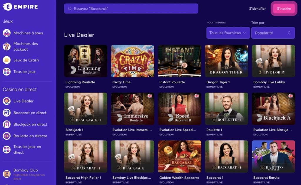 Empire.io Casino en direct Empire.io Casino en direct