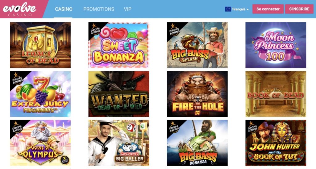 Evolve Casino jeux Evolve Casino jeux