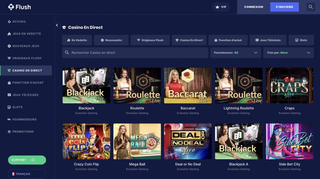 Flush Casino en direct