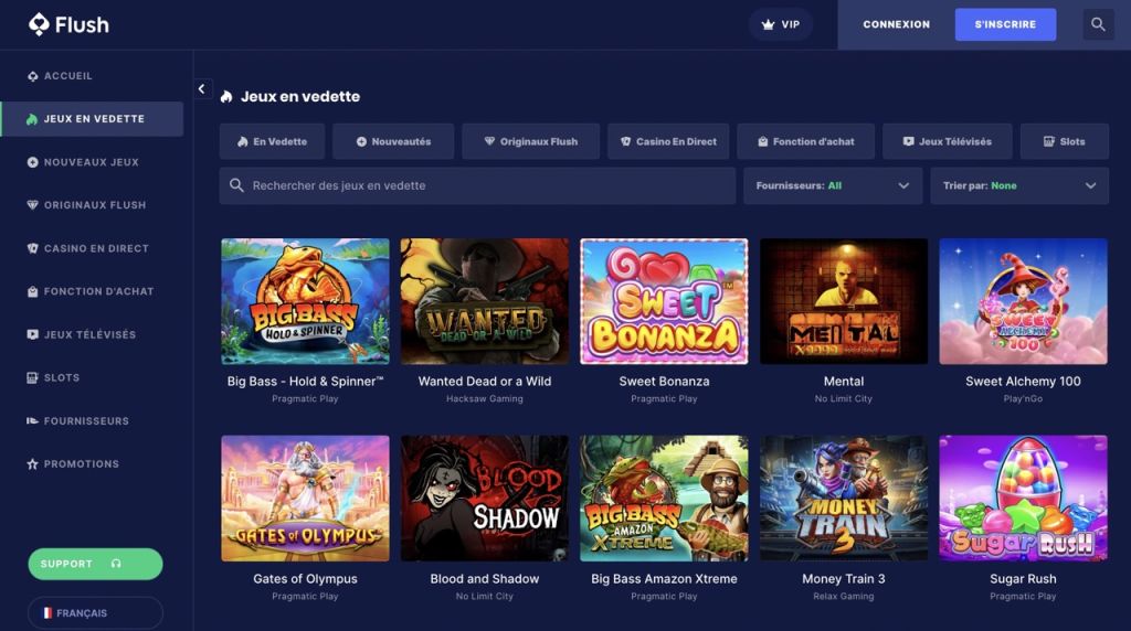 Flush Casino jeux