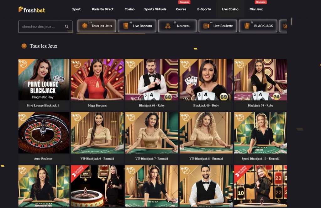 FreshBet Casino en direct