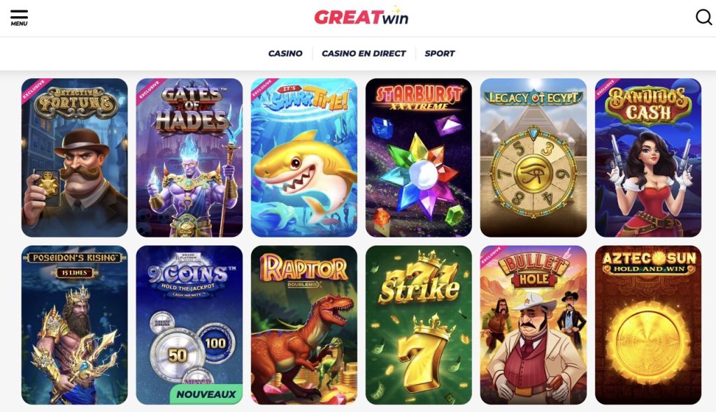 Greatwin Casino jeux Greatwin Casino jeux