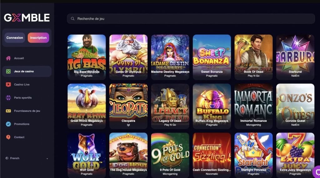 Gxmble Casino jeux