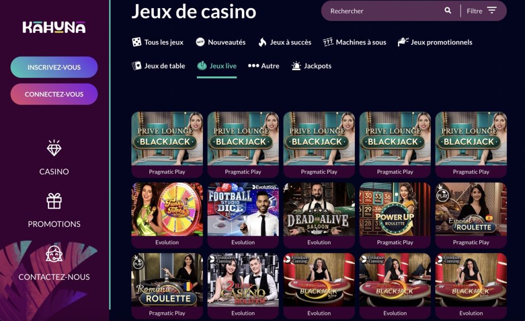 Kahuna Casino en direct Kahuna Casino en direct