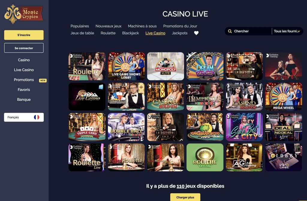 MonteCryptos Casino en direct