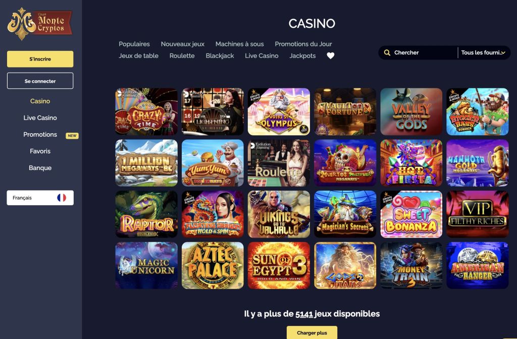 MonteCryptos Casino jeux