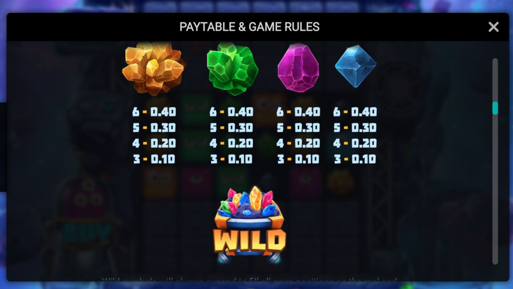 Machine à sous Space Miners Symboles