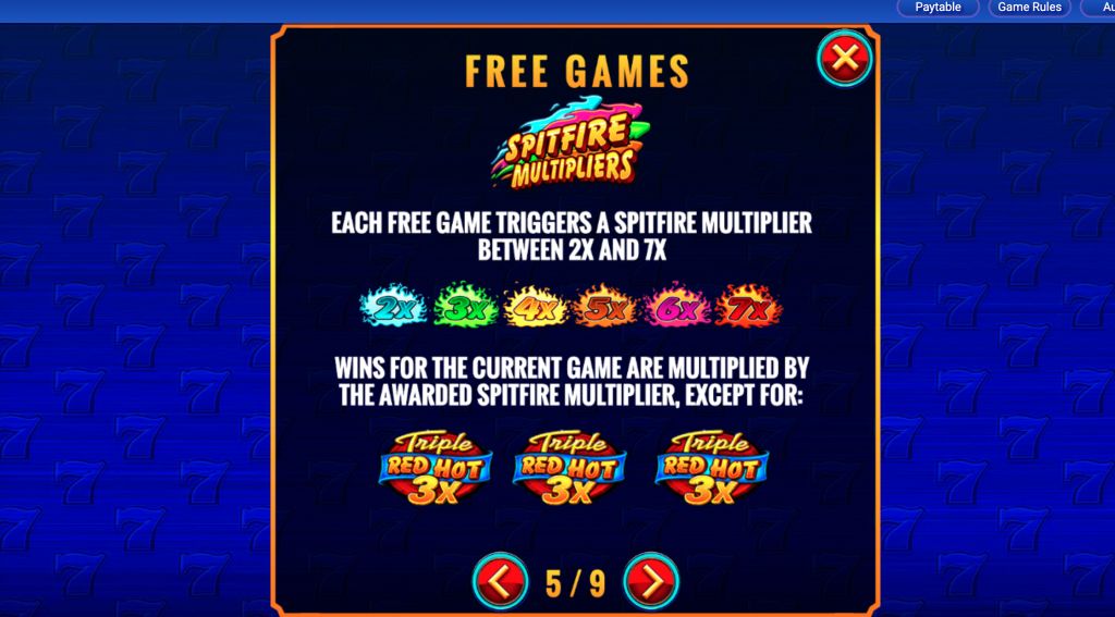 Machine à sous Triple Red Hot 7s multipliers