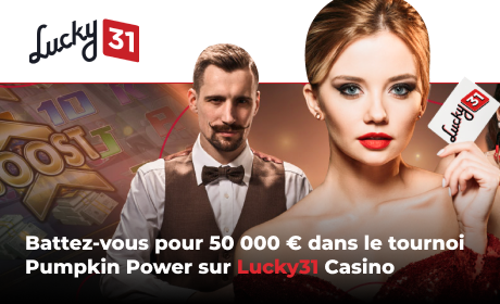 Battez-vous pour 50 000 € dans le tournoi Pumpkin Power sur Lucky31 Casino
