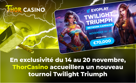 En exclusivité du 14 au 20 novembre, ThorCasino accueillera un nouveau tournoi Twilight Triumph