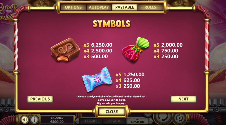 Super Sweets Symboles