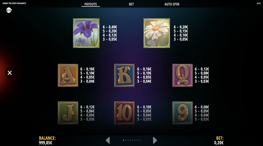 Symboles du jeu Gimme the Honey Megaways Symboles du jeu