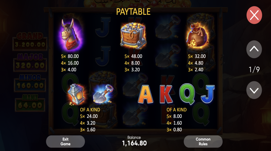 Symboles du jeu Grab More Gold Symboles du jeu