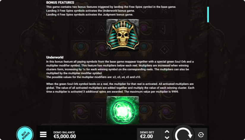 Hand of Anubis Underworld Bonus