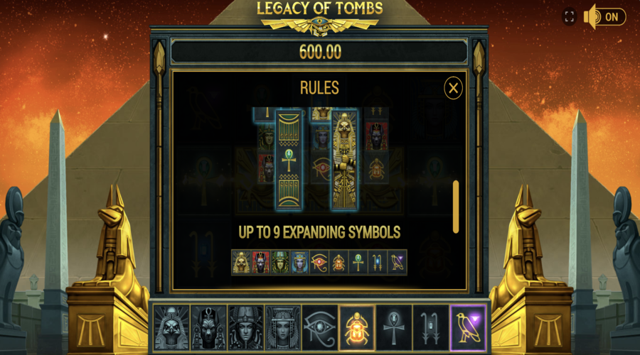 Symboles du jeu Legacy of Tombs Symboles du jeu