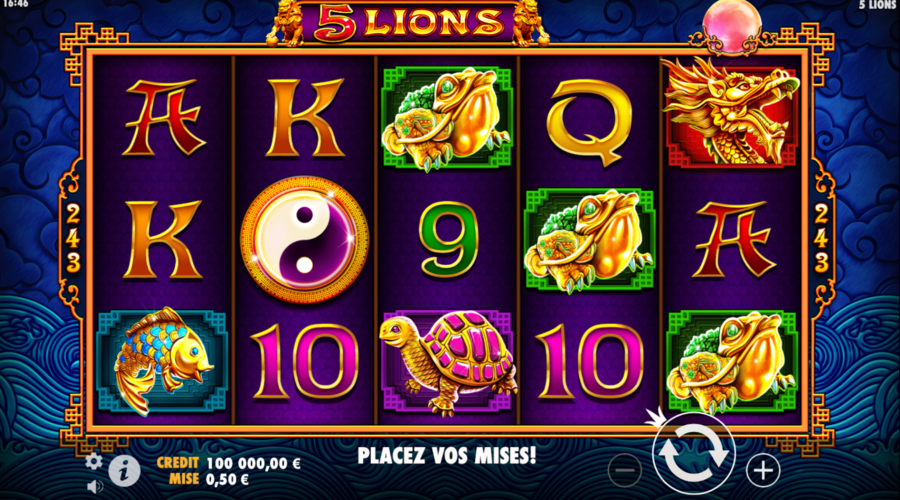 Machine a sous 5 Lions