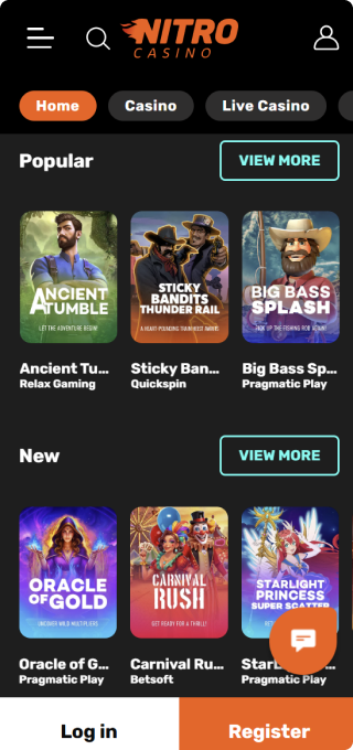 Nitro Casino Desktop