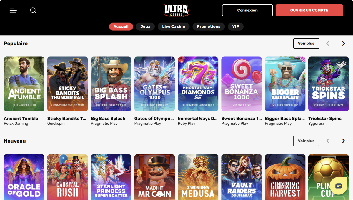 Ultra Casino Desktop