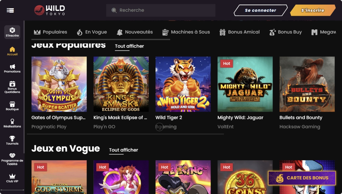 Wild Tokyo Casino Desktop