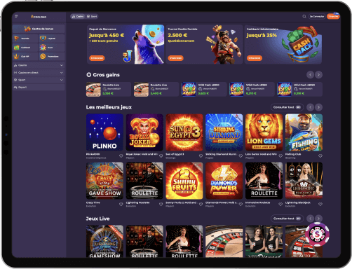 Coolzino Casino jeux