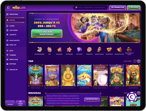 MidasLuck Casino jeux