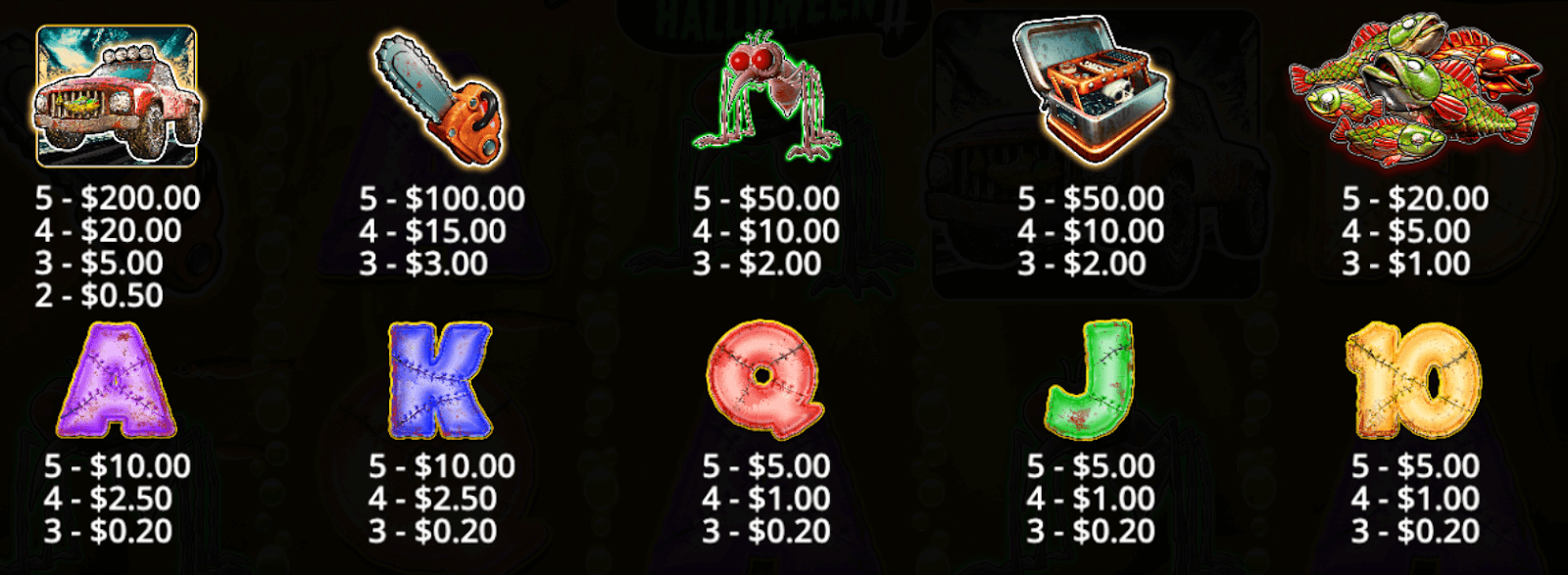 Big Bass Halloween 2 Symboles