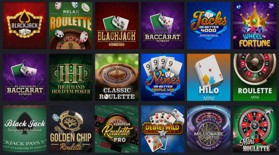 Jeux de Table Olympe Casino