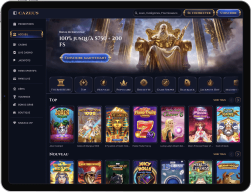 Cazeus Casino jeux
