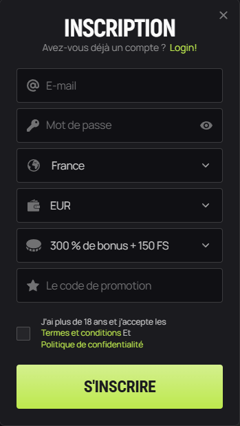 Inscription sur AvoCasino Inscription sur AvoCasino