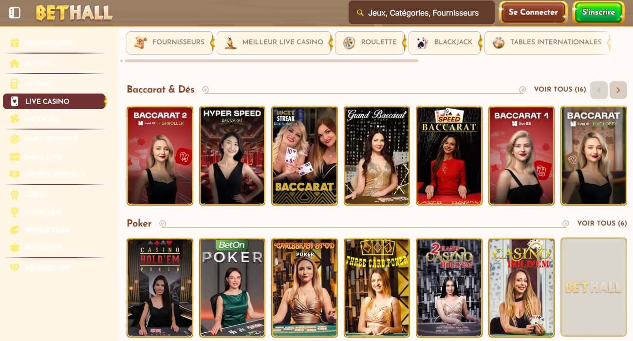 BetHall Casino en ligne