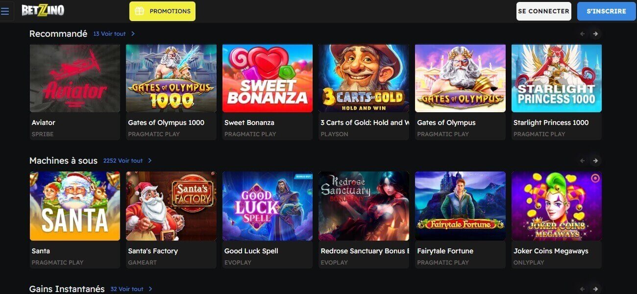 Betzino Casino en ligne