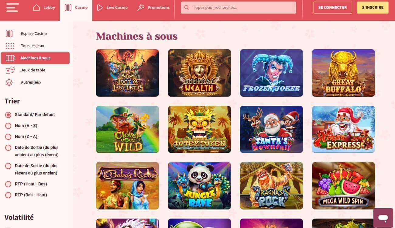 Sakura Slots Casino en ligne
