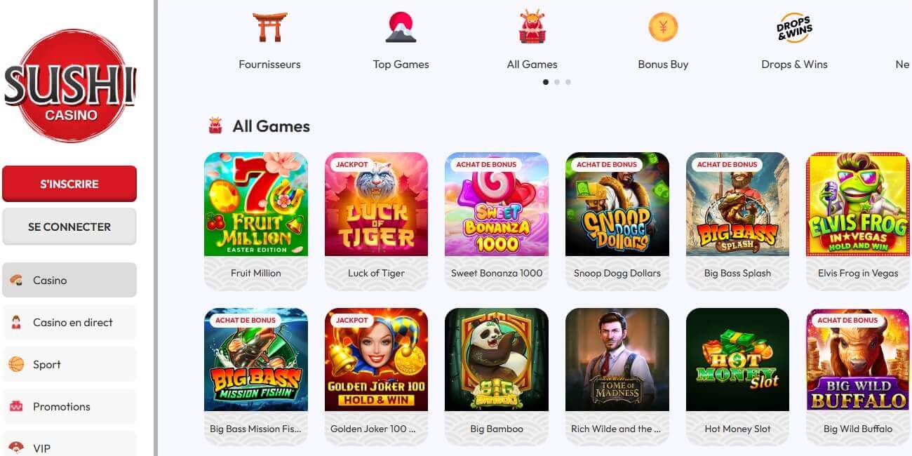 Sushi Casino en ligne